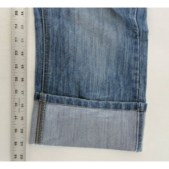 Merona Jeans Women’s Blue Denim Crop Cuffed Mid Rise Jeans 12R Normcore - Picture 5 of 8